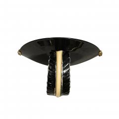  Seguso Seguso Vetri d Arte Mid Century Rare Hand Blown Murano Black Gold Acanthus Glass Sconces by Seguso - 4622336