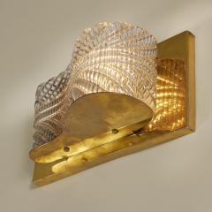  Seguso Seguso Vetri d Arte Pair of Italian 1950s Seguso Murano glass and brass wall lights - 3594123