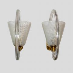  Seguso Seguso Vetri d Arte Pair of Italian design Reticello sconces late 1940 by Seguso - 4431287