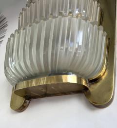  Seguso Seguso Vetri d Arte Pair of Sconces Brass and Glass by Seguso Italy 1940s - 4603359
