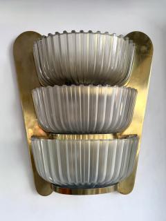  Seguso Seguso Vetri d Arte Pair of Sconces Brass and Glass by Seguso Italy 1940s - 4603368