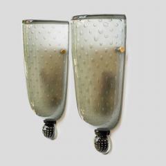  Seguso Seguso Vetri d Arte Pair of smoke grey glass wall lights Seguso attributed design - 4585786