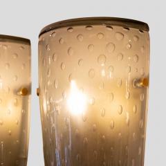  Seguso Seguso Vetri d Arte Pair of smoke grey glass wall lights Seguso attributed design - 4585787