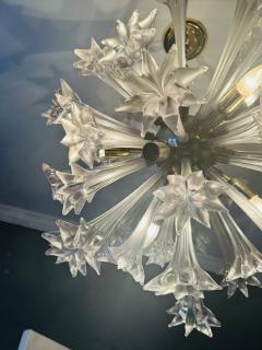  Seguso Seguso Vetri d Arte STUNNING MODERNIST CLEAR MURANO GLASS FLOWER BALL CHANDELIER - 3893032