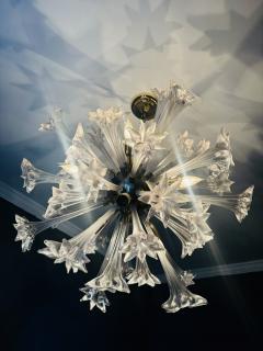  Seguso Seguso Vetri d Arte STUNNING MODERNIST CLEAR MURANO GLASS FLOWER BALL CHANDELIER - 3893036