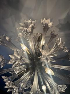  Seguso Seguso Vetri d Arte STUNNING MODERNIST CLEAR MURANO GLASS FLOWER BALL CHANDELIER - 3893040