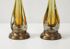  Seguso Seguso Vetri d Arte Seguso Amber Emerald Murano Lamps - 4292181