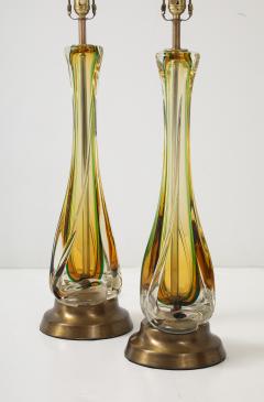  Seguso Seguso Vetri d Arte Seguso Amber Emerald Murano Lamps - 4292182