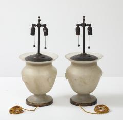  Seguso Seguso Vetri d Arte Seguso Ivory Scavo Murano Glass Urn Lamps - 4749294