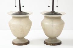  Seguso Seguso Vetri d Arte Seguso Ivory Scavo Murano Glass Urn Lamps - 4749297