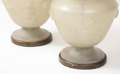  Seguso Seguso Vetri d Arte Seguso Ivory Scavo Murano Glass Urn Lamps - 4749300