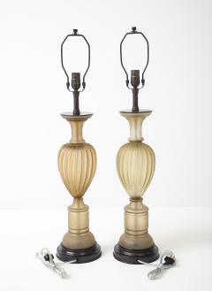  Seguso Seguso Vetri d Arte Seguso Scavo Amber Bronze Lamps - 4807544