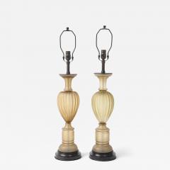  Seguso Seguso Vetri d Arte Seguso Scavo Amber Bronze Lamps - 4809989