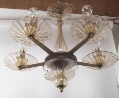  Seguso Small Vintage Tobacco Uplight Chandelier by Seguso - 2280714