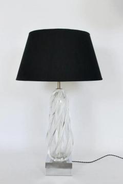  Seguso Tall Seguso Murano Glass Swirl Table Lamp - 2968317