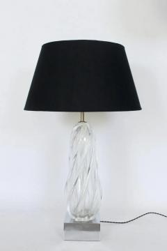  Seguso Tall Seguso Murano Glass Swirl Table Lamp - 2968318