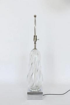  Seguso Tall Seguso Murano Glass Swirl Table Lamp - 2968320