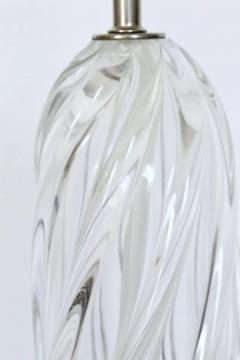  Seguso Tall Seguso Murano Glass Swirl Table Lamp - 2968325