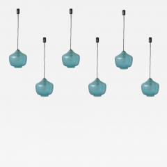  Seguso Vetri dArte Seguso Sky Blue Bollicine Murano glass pendant lamps Italy 1950s - 3496622