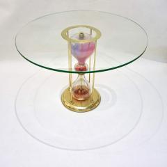  Seguso Vetri dArte Seguso Vetri dArte 1960s Italian Brass and Pink Glass Round Side End Table - 636329