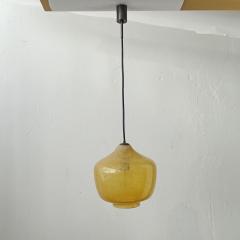  Seguso Vetri dArte Seguso yellow bollicine Murano glass pendant lamp Italy 1950s - 3494616