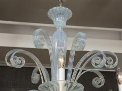  Seguso Viro Mid Century Murano Opaline Chandelier Seguso - 3615626