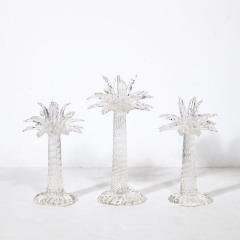  Seguso Viro Set of 3 Hand Blown Murano Glass Palm Tree Candleholders by Seguso for Tiffany - 3443019