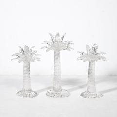  Seguso Viro Set of 3 Hand Blown Murano Glass Palm Tree Candleholders by Seguso for Tiffany - 3443028