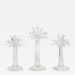  Seguso Viro Set of 3 Hand Blown Murano Glass Palm Tree Candleholders by Seguso for Tiffany - 3444383