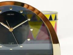  Seiko Beautiful Hollywood Regency Brass See Through Table Clock by Seiko Japan 1980s - 4067449