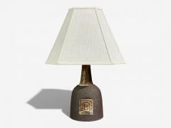  Sejer Keramikfabrik Fridtjof Sejersen Table Lamp Brown Ceramic Denmark 1960s - 4481558