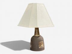  Sejer Keramikfabrik Fridtjof Sejersen Table Lamp Brown Ceramic Denmark 1960s - 4481560