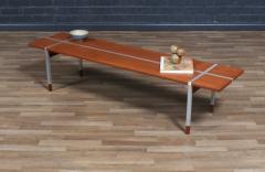 Selig Furniture Co Danish Modern Teak Bench Coffee Table w Aluminum Inlaid by Selig - 4399194