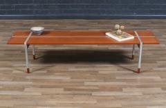  Selig Furniture Co Danish Modern Teak Bench Coffee Table w Aluminum Inlaid by Selig - 4399197