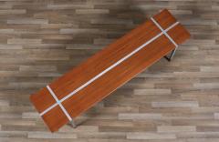  Selig Furniture Co Danish Modern Teak Bench Coffee Table w Aluminum Inlaid by Selig - 4399200