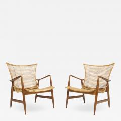  Selig Furniture Co Ib Kofoed Larsen for Selig Cane Lounge Chairs - 1926898