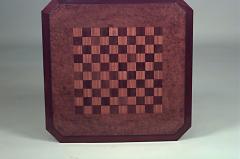  Selmercheim French Art Deco Square Mahogany and Amboyna Pedestal Base Flip Top Game Table - 428934