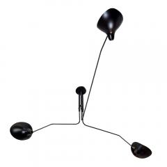  Serge Mouille USA SERGE MOUILLE BLACK ENAMELLED 3 ARMS CEILING LIGHT - 2140137