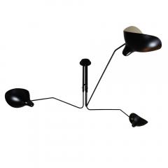  Serge Mouille USA SERGE MOUILLE BLACK ENAMELLED 3 ARMS CEILING LIGHT - 2140139