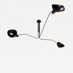  Serge Mouille USA SERGE MOUILLE BLACK ENAMELLED 3 ARMS CEILING LIGHT - 2144689