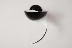  Serge Mouille USA Serge Mouille Flame Wall Lamp in Black - 1849047