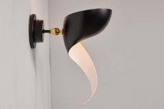  Serge Mouille USA Serge Mouille Flame Wall Lamp in Black - 1849052
