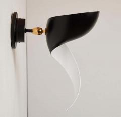  Serge Mouille USA Serge Mouille Flame Wall Lamp in Black - 1849053