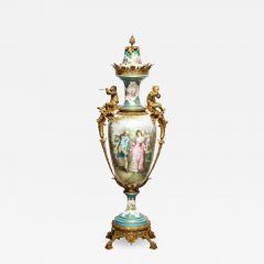  Sevres Manufacture Nationale de S vres A Palatial French Ormolu Mounted Sevres Porcelain Hand Painted Vase and Cover - 2144928