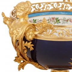  Sevres Manufacture Nationale de S vres Sevres style porcelain and gilt bronze jardiniere and vase garniture - 2516374