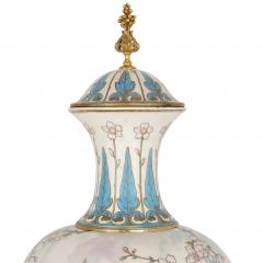  Sevres Manufacture Nationale de S vres Two large gilt bronze mounted Rococo style white porcelain vases - 1274575