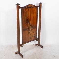 Shapland Petter Shapland Petter An Arts Crafts Firescreen with a Beautiful Peacock Inlaid - 4188479