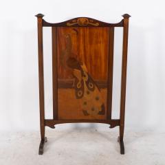  Shapland Petter Shapland Petter An Arts Crafts Firescreen with a Beautiful Peacock Inlaid - 4188480