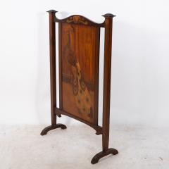  Shapland Petter Shapland Petter An Arts Crafts Firescreen with a Beautiful Peacock Inlaid - 4188481