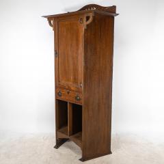  Shapland Petter Shapland Petter Arts Crafts Oak Cabinet with Beaten Copper Handles Hinges - 4185870